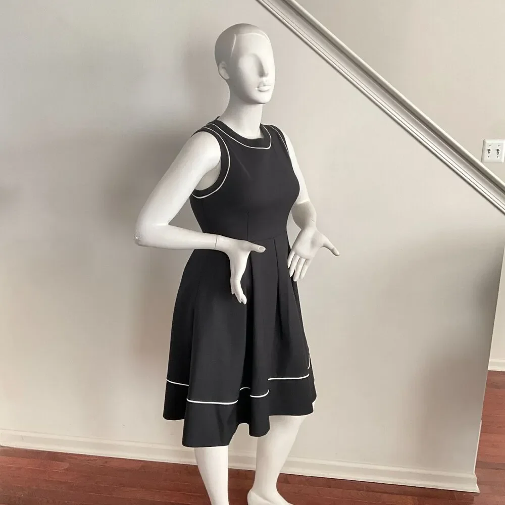 Kate Spade Hope Fit & Flare Dress Designer Preppy Pockets Black 12